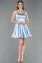 Partykleid Kurz Satin Eisblau ABK2603