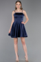 Partykleid Kurz Satin Marineblau ABK2603