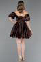 Partykleid Kurz Satin Braun ABK2605