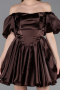 Partykleid Kurz Satin Braun ABK2605