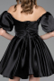 Partykleid Kurz Satin Schwarz ABK2605