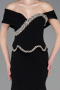 Abendkleid im Meerjungfrau-Stil Lang Schwarz ABU6046