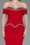 Rot Abendkleid İm Meerjungfrau-Stil Lang ABU5755