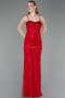 Abendkleid Lang Schuppig Rot ABU6039
