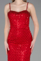 Abendkleid Lang Schuppig Rot ABU6039