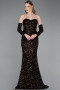 Abendkleid Lang Schuppig Braun ABU6041