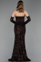 Abendkleid Lang Schuppig Braun ABU6041