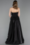 Abendkleid Lang Satin Schwarz ABU6049
