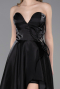 Abendkleid Lang Satin Schwarz ABU6049