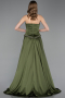 Khaki Abendkleid Satin Lang ABU5684
