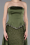 Khaki Abendkleid Satin Lang ABU5684