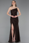Abendkleid Lang Spitze Braun ABU6050