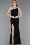 Abendkleid Lang Spitze Schwarz ABU6050