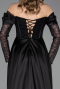 Schwarz Abendkleid Spitze Lang ABU5653
