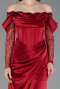 Weinrot Abendkleid Satin Lang ABU5829