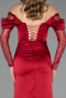 Weinrot Abendkleid Satin Lang ABU5829