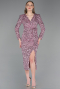 Puder Partykleid Schuppig Midi ABK2543