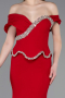 Abendkleid im Meerjungfrau-Stil Lang Rot ABU6046