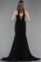 Abendkleid Lang Chiffon Schwarz ABU6055