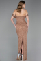 Abendkleid Lang Perlenbesetzt Kupfer ABU6057
