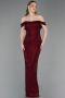 Abendkleid Lang Perlenbesetzt Weinrot ABU6057