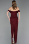 Abendkleid Lang Perlenbesetzt Weinrot ABU6057