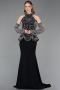 Schwarz Abendkleid Lang ABU5787
