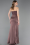 Braun Abschlusskleid Satin Lang ABU6061