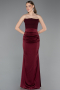 Abschlusskleid Lang Satin Weinrot ABU6061