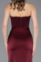 Abschlusskleid Lang Satin Weinrot ABU6061