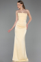 Abschlusskleid Lang Satin Gelb ABU6061