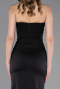 Abschlusskleid Lang Satin Schwarz ABU6061