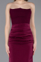 Abschlusskleid Lang Satin Kirschrot ABU6061