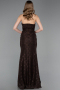 Abendkleid Lang Spitze Braun ABU6050