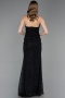 Abendkleid Lang Spitze Schwarz ABU6050