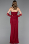Weinrot Standesamtkleid Spitze Lang ABU5736