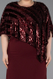 Abendkleid in Übergröße Midi Weinrot ABK2609