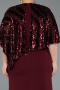 Abendkleid in Übergröße Midi Weinrot ABK2609