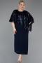 Abendkleid in Übergröße Midi Marineblau ABK2609