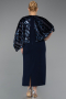 Abendkleid in Übergröße Midi Marineblau ABK2609