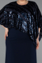 Abendkleid in Übergröße Midi Marineblau ABK2609