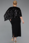 Abendkleid in Übergröße Midi Schwarz ABK2609