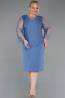 Indigo Abendkleid İn Übergröße Midi ABK2417