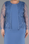 Indigo Abendkleid İn Übergröße Midi ABK2417