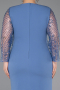Indigo Abendkleid İn Übergröße Midi ABK2417