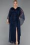 Abendkleid in Übergröße Lang Spitze Marineblau ABU6065