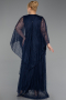 Abendkleid in Übergröße Lang Spitze Marineblau ABU6065