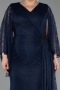 Abendkleid in Übergröße Lang Spitze Marineblau ABU6065