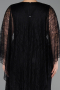 Abendkleid in Übergröße Lang Spitze Schwarz ABU6065
