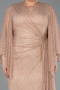 Abendkleid in Übergröße Lang Spitze Nerzbraun ABU6065